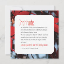 Carte Gratitude Corporate Holiday Card