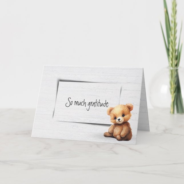 Carte Gratitude de l'ours en peluche (Devant)