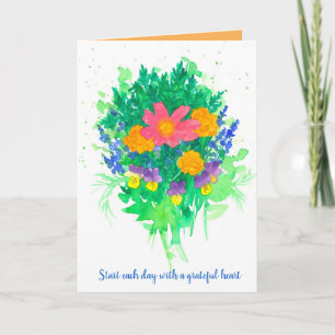 Carte Gratitude Encouragement Bouquet Mots positifs