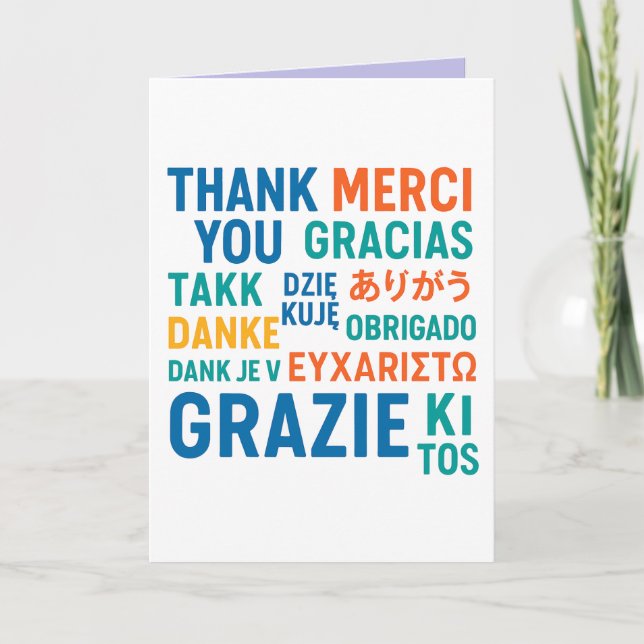Carte 🌍 "Gratitude multilingue" (Devant)