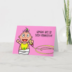 Carte Grattis till er Lilla Prinsessa, Bébé Félicitation