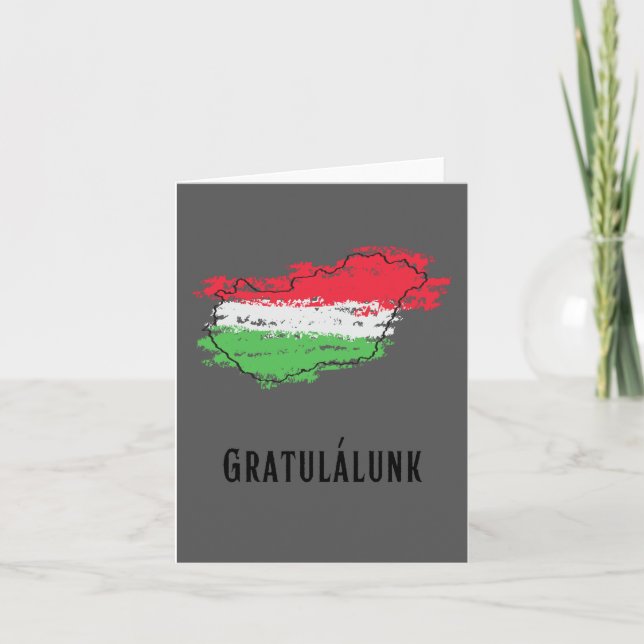 Carte Gratulálunk, félicitations en hongrois (Devant)