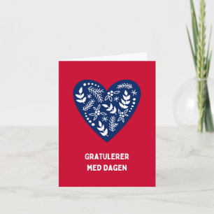 Carte Gratulerer med dagen, anniversaire norvégien