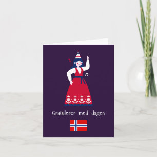 Carte Gratulerer med dagen, anniversaire norvégien