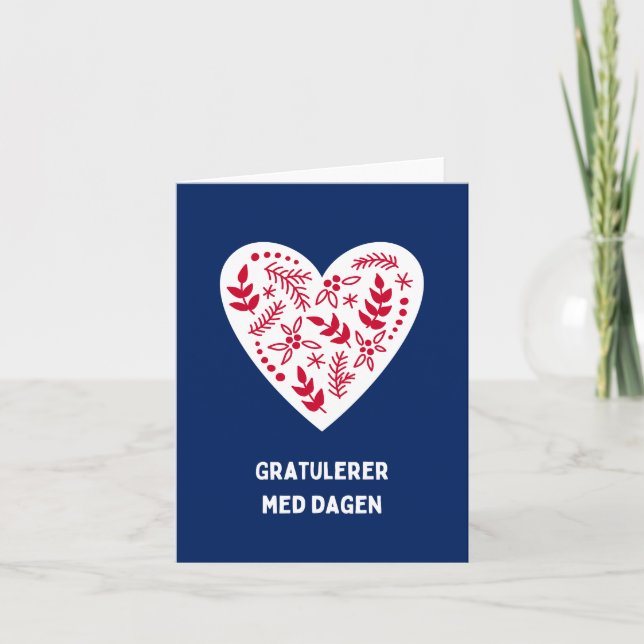 Carte Gratulerer med dagen, anniversaire norvégien (Devant)