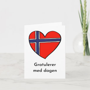 Carte Gratulerer med dagen, Joyeux anniversaire norvégie