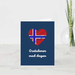 Carte Gratulerer med dagen, Joyeux anniversaire norvégie