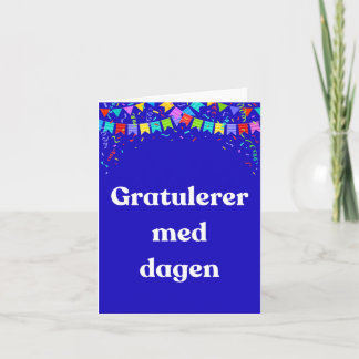 Carte Gratulerer med dagen, Joyeux anniversaire norvégie
