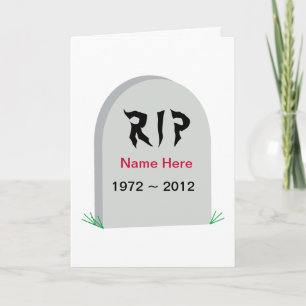 Carte Grave RIP au-dessus de la Hill Birthday Card