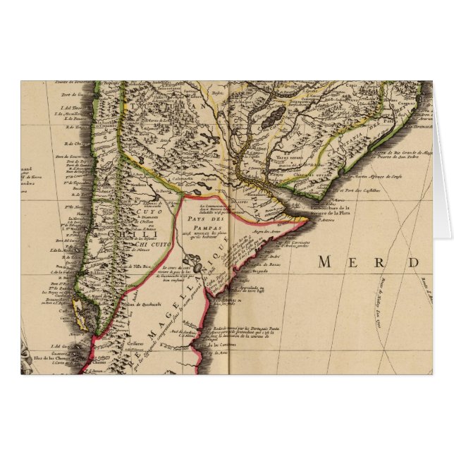 Carte gravée sud-américaine (Devant horizontal)