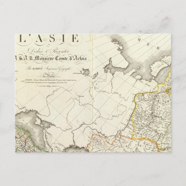 Carte gravée Turquie, Russie et Asie (Devant)