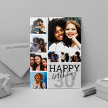 Carte Gray Family Friends Photo de collage Joyeux annive<br><div class="desc">This cool and cute happy birthday greeting card is perfect for any friend or family member. Objets fonctionnels et fonctionnalités de customizable photograph pictures with the quote, "Happy Birthday" on top of a medium gray gray "30" (which can be change d to any age) et soft gray color block square....</div>