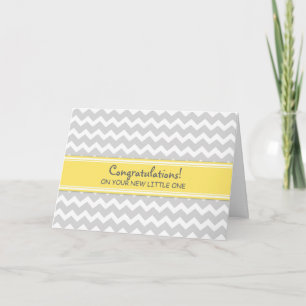 Carte Gray Jaune Chevron Félicitations pour vos attentes