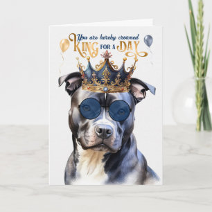 Carte Gray Pit Chien King pour une journée drôle Anniver