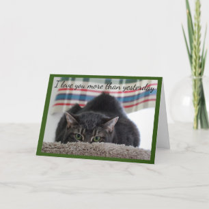Carte Gray Tabby Cat Loves You