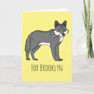 Carte Gray wolf with pipe cartoon