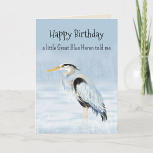 Carte Great Blue Heron Bird Personnalité Amusant Anniver