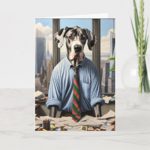 Carte Great Dane Businessman Anniversaire