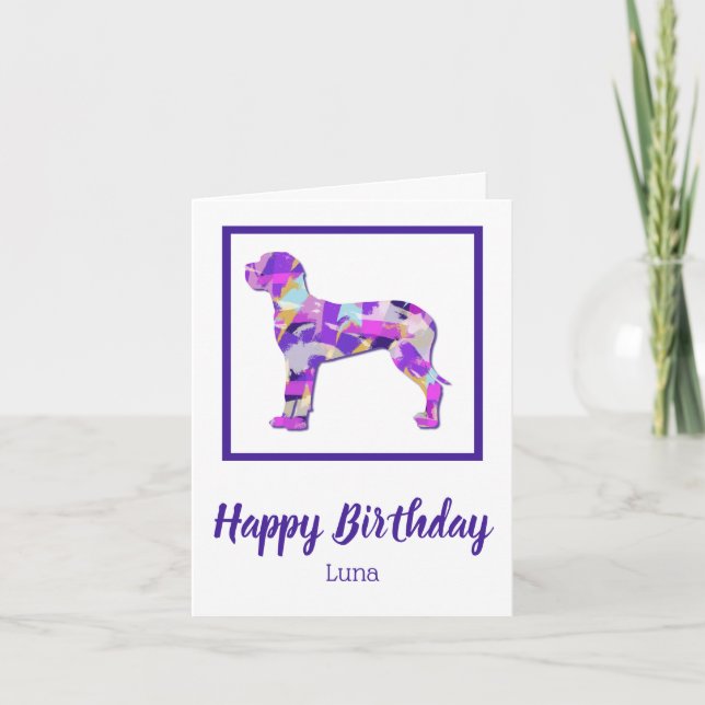 Carte Great Dane Chien Silhouette PPY&B Anniversaire (Devant)
