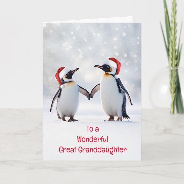 Carte Great Grand-fille Joyeuses vacances Noël mignonne (Devant)