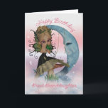 Carte Great Granddaughter<br><div class="desc">Great Granddaughter Birthday Card With Cute Fairy And Frog Prince, Blue Moon</div>