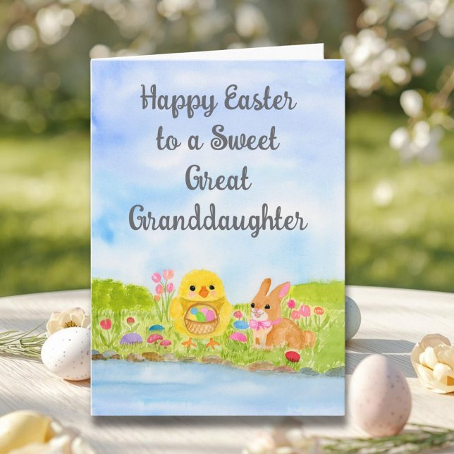 Carte Great Granddaughter Happy Easter Baby Chick  (Créateur téléchargé)