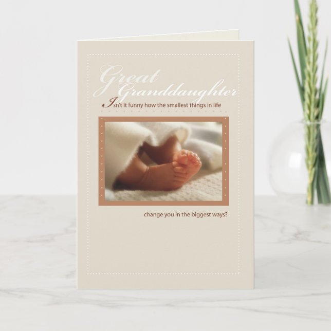 Carte Great Grandgirl Félicitations New Baby (Devant)