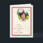 Carte Great Grandmother add a photo,birthday with a rose<br><div class="desc">A beautiful birthday card that you can make extra special by adding a picture. A pink rose and jeweled frame for you to personalize a card for a sister. A lovely verse inside completes this birthday card for a great grandmother.</div>