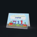Carte Great Grandson 2e Anniversaire Colorée Train Track<br><div class="desc">Une carte colorée attirera toujours l’attention d’un bébé. C'est pourquoi cette carte sera un grand choix pour accueillir un petit-fils petit-fils un joyeux 1er anniversaire. Avec toutes les couleurs vives sur celui-ci,  il aura sûrement un ballon qui les appréciera tous. Et encore une chose,  personnalisez ceci avec son nom.</div>