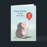 Carte Great Grandson 5e anniversaire mignon Hedgehog Bal<br><div class="desc">Quand votre arrière-petit-fils aime tellement les hérissons,  il appréciera vraiment cette carte une fois donnée à lui lors de sa célébration de 5e anniversaire. Assurez-vous qu'il reçoit ceci de vous en obtenant un exemplaire aujourd'hui pour lui donner lors de sa journée spéciale.</div>