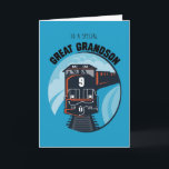 Carte Great Grandson 9th Birthday Train, Little Boy, Blu<br><div class="desc">Le 9e anniversaire de votre garçon spécial sera un jour merveilleux,  et c'est la carte merveilleuse dont vous avez besoin pour envoyer vos meilleurs voeux à votre Grand-fils. Un design idéal pour un enfant qui combine un train avec des polices mignonnes. L'arrière - plan parfait pour votre message.</div>