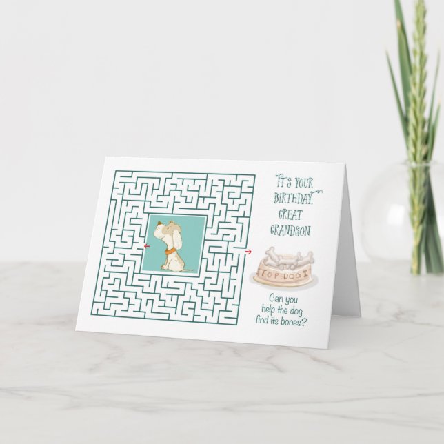 Carte Great Grandson Extraordinaire Birthday Puzzle Maze (Devant)