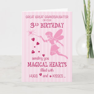 Carte Great Great Grandgirl 3e anniversaire Fai magique