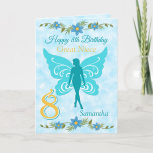 Carte Great Niece 8th Blue Fairy Anniversaire