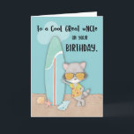 Carte Great Uncle Birthday Beach Funny Cool Raccoon<br><div class="desc">Ne cherchez plus la carte parfaite pour que votre cher grand oncle se moque fort de son anniversaire ! Vous l’avez déjà trouvé ! Maintenant,  tout ce que vous avez à faire est de commander une copie de ceci alors vous êtes tous prêts à célébrer avec lui.</div>