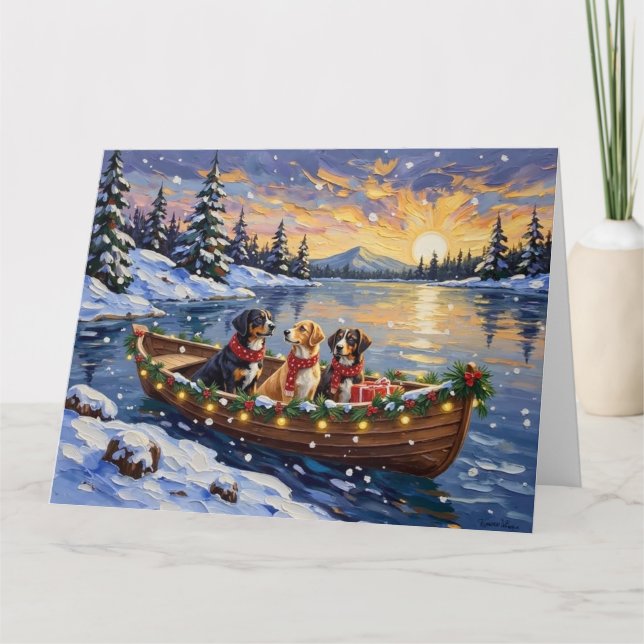 Carte Greater Swiss Mountain Dog Christmas Boat Holiday (Devant)