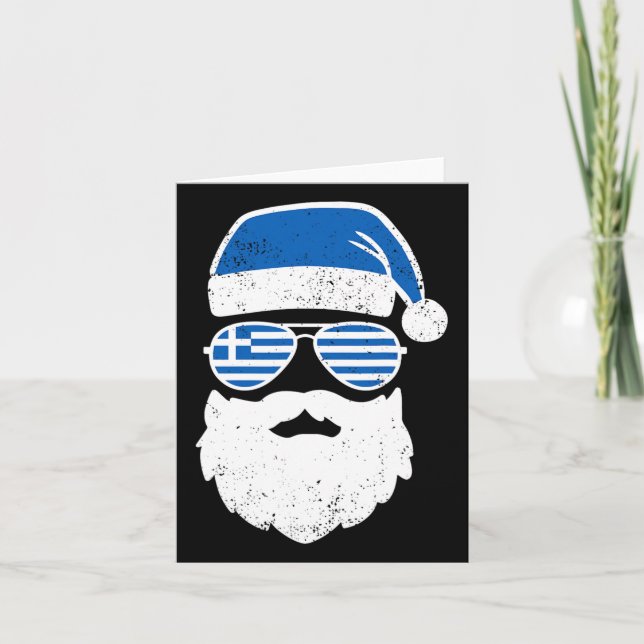 Carte Grec Pâques drôle Grèce Drapeau Sungles Garçons To (Devant)