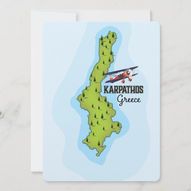 Carte grecque Karpathos Affiche illustrée (Devant)