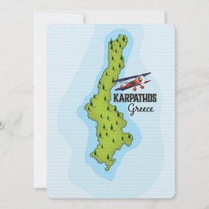 Carte grecque Karpathos Affiche illustrée
