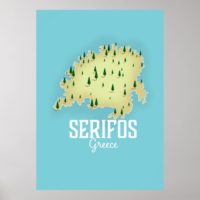 Carte grecque Serifos Affiche illustrée (Devant)