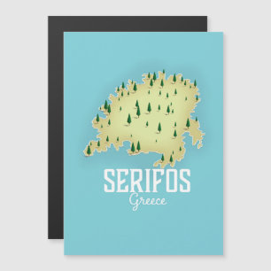 Carte grecque Serifos Affiche illustrée