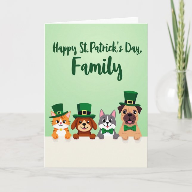Carte Green Animal Friends Holiday Card (Devant)