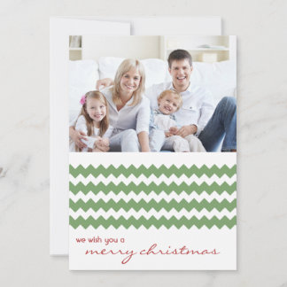 Carte Green Chevron Chic Family Holiday