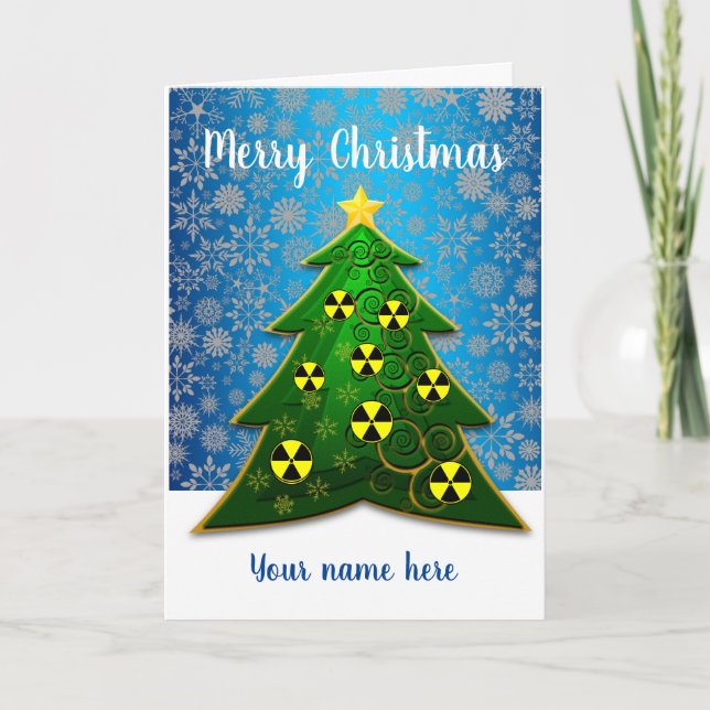 Carte Green ChristmasTree with Radiation Symbole (Devant)