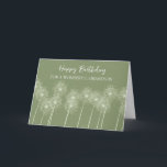 Carte Green Dandelions Grandson Anniversaire<br><div class="desc">Carte d'anniversaire pour petit-fils en vert avec des pandelions et un verset réfléchi.</div>