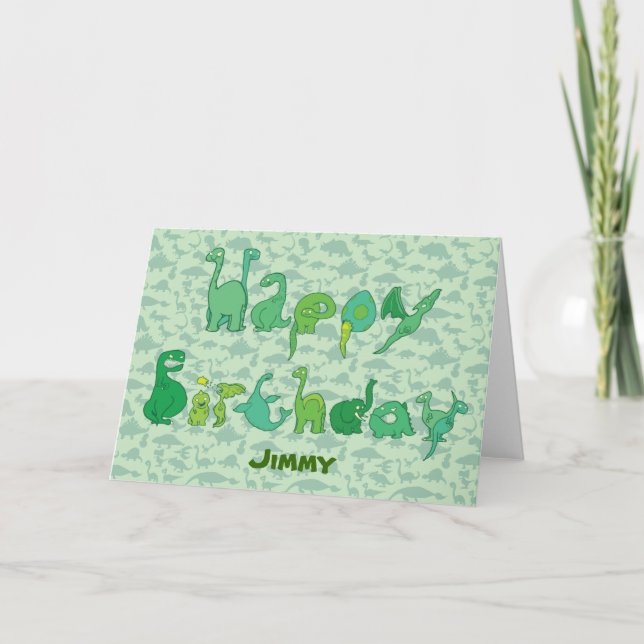 Carte Green Dinosaur letters (Devant)