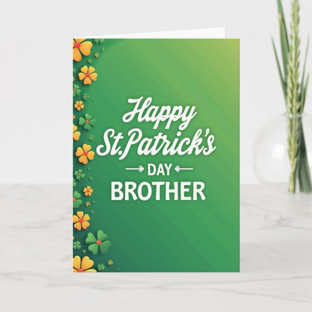 Carte Green Floral Brother Card (Devant)
