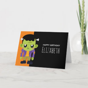 Carte Green Frankenstein Monster Halloween Anniversaire