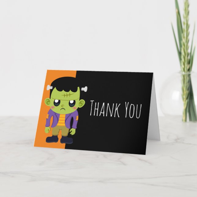Carte Green Frankenstein Monster Halloween Merci (Devant)