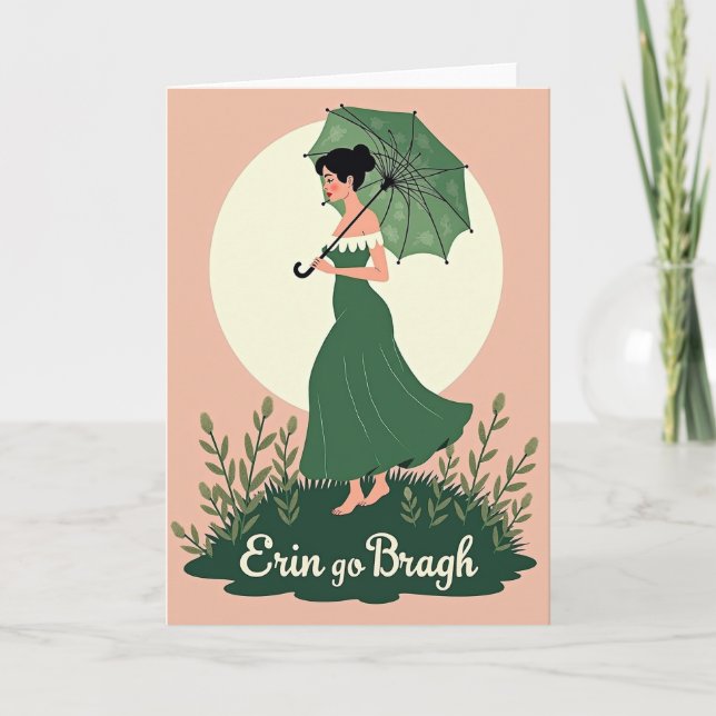 Carte Green Gown Woman Profile Art Card (Devant)